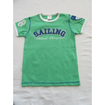 Afbeelding van dirkje , jongens, t shirt korte mouw, groen ,sailing 104 4 jaar