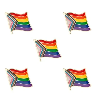 Afbeelding van Progress Pride Vlag Metalen Badge Revers Pin Broche 5 stuks