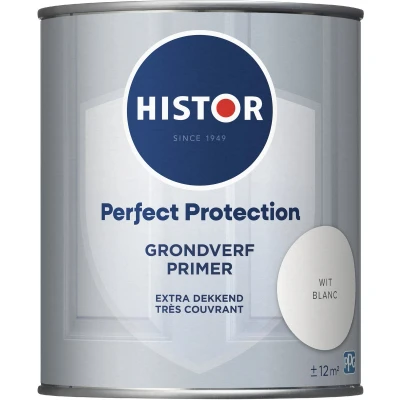 Afbeelding van Histor Perfect Protection Grondverf Primer Verf voor Buiten Weerbestendige Houtverf met UV bescherming Ideaal Deuren en Kozijnen Wit 0.75 L