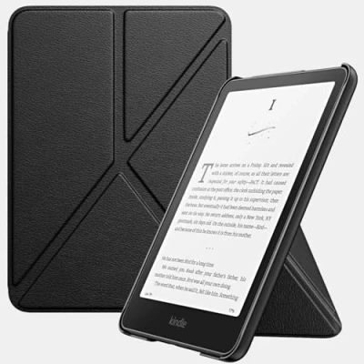 Afbeelding van MoKo Case for All new 7&quot; Kindle Paperwhite (12th Generation 2024) and Colorsoft Signature Edition 2024, Origami Standing Shell with Magnetic PC Back Cover, Black