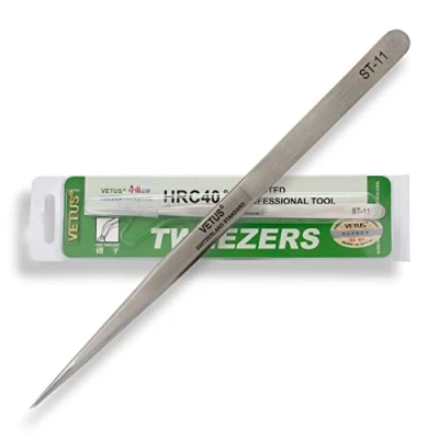 Afbeelding van P Beauty Cosmetic Accessories VETUS wimperpincet voor wimperverlenging ST 11, ideaal individuele wimpers en volumetechniek, inclusief beschermkap (ST 11)
