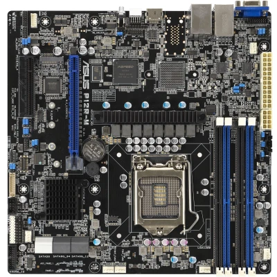 Afbeelding van ASUS P12R M LGA1200 mATX Server MB 4xDDR4 1xm.2 6xSATA (LGA 1200, Intel C252, mATX), Moederbord