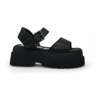 Afbeelding van Buffalo Pluto JOJO Sandalen met plateauzool, Dames, Maat: 36, Black Hoogwaardig imitatieleer