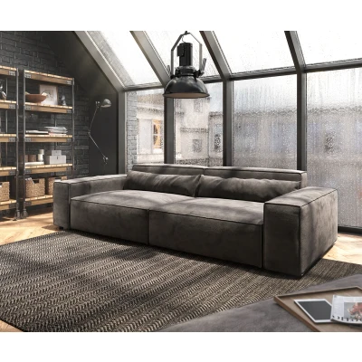 Afbeelding van Big sofa Sirpio XL 270x130 cm microvezel kaki bruin met kruk