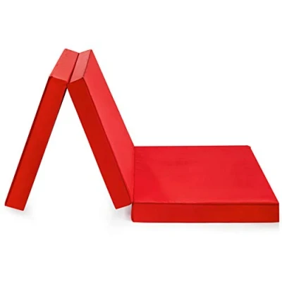 Afbeelding van Sleepling 192893 P opvouwbare matras, logeermatras, noodbed, van microvezel, Made in EU, Ökotex 100, universele hardheidsgraad, overtrek wasbaar, afmetingen 65 x 196 8,5 cm, rood