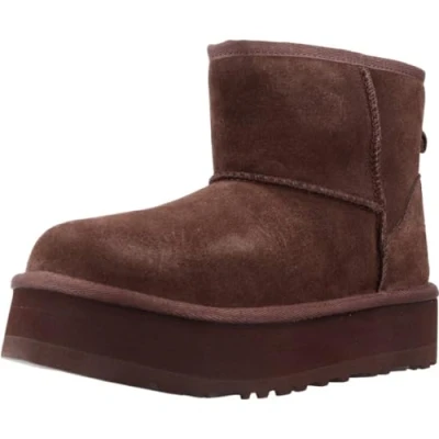 Afbeelding van UGG Classic MINI Platform Unisex Korte laarzen voor kinderen, Maat: 33.5, Burnt cedar Veloursleer