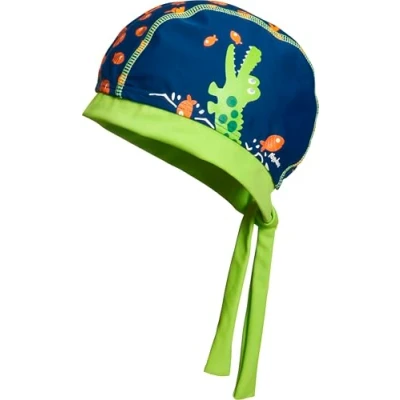 Afbeelding van Playshoes UV bescherming, hoofddoek, krokodil, badmuts, Blu (marine), 55