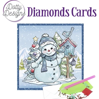 Afbeelding van Dotty Designs Diamond Cards Snowman with Birds
