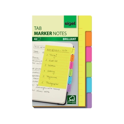Afbeelding van Tabmarker notes Sigel 98x148mm 6 kleuren 42 sheets