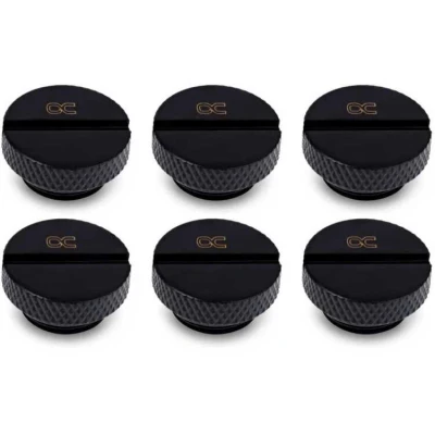 Afbeelding van Alphacool Eiszapfen screw plug G1/4 6pcs Set Deep Black