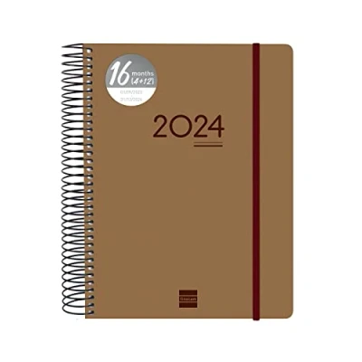 Afbeelding van Finocam Agenda Ikon 16 maanden 2023 2024 1 dag per pagina september december (16 maanden) bruin internationaal