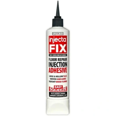 Afbeelding van Injectafix Easy Squeeze flexibele sterke lijm om vloeren en repareren losse holle tegels, hout, LVT laminaat zelfnivellerend inclusief Air Tight Anti Clog Cap.