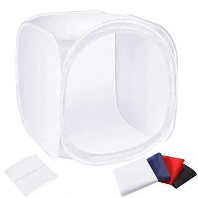 Afbeelding van Neewer 60 x cm fotostudio opnametent lichtkubus diffusies soft boxset met 4 achtergronden (rood/donkerblauw/zwart/wit) voor fotografie