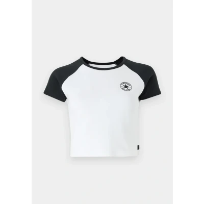 Afbeelding van Converse Chuck Patch Colorblock Tshirt print, Dames, Maat: Medium, Black