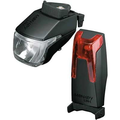 Afbeelding van MonkeyLink ML Light Set Connect 70 Lux Verlichtingsset voor e bikes, uniseks, volwassenen, zwart, één maat