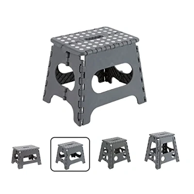 Afbeelding van ARREGUI TB 027 G Opvouwbare kruk voor keuken of badkamer, kleine klapladder, kinderkruk, badkamerbank, opvouwbaar niveau volwassenen en kinderen (tot 150 kg), hoogte 27 cm, grijs