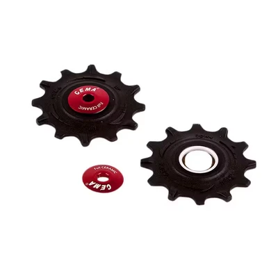 Afbeelding van CEMA Derailleurwieltjes PVC SRAM XX1/XO1 11v RVS zwart