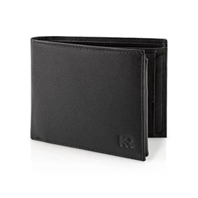 Afbeelding van KRONIFY Helios Leren Heren Portemonnee met RFID Bescherming I in liggend formaat muntzakje ruimte voor 13 kaarten (12,5x10,5x2cm)