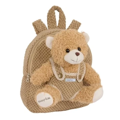 Afbeelding van Kinderrugzak Safta Knuffelbeer Bruin 23 x 27 7,5 cm