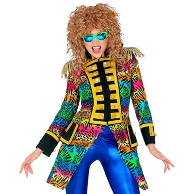 Afbeelding van Widmann Feesten &amp; Gelegenheden Kostuum Wilde Parade Slipjas Dierenprint Vrouw Multicolor Large Carnavalskleding Verkleedkleding