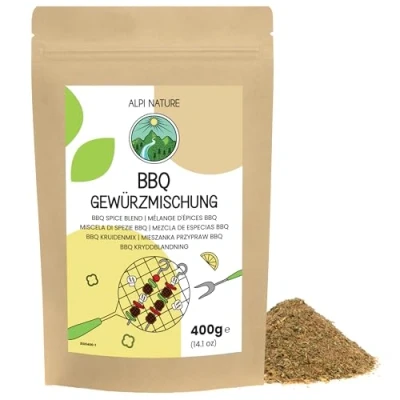 Afbeelding van BBQ kruidenmix 400g van Alpi Nature, kruiden, barbecue kruidenmix, rub, marinade, steak kip vlees kruiden