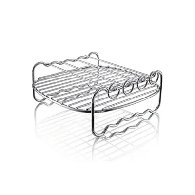 Afbeelding van Air Fryer Rack _HD9904/00 dubbellaags plank spiesenrek Grill met spiesjes accessoires Multifunctioneel roestvrijstalen airfryer grillrooster, compatibel en meer