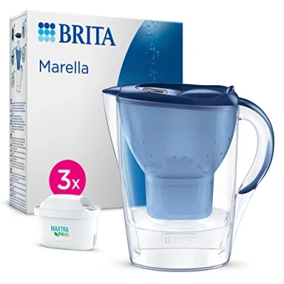 Afbeelding van Brita Waterfilterkan Marella Cool + 3 stuks MAXTRA PRO Filterpatronen 2,4 L Blauw Waterfilter, Filter