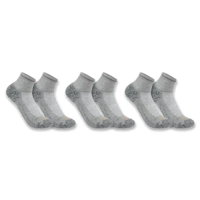 Afbeelding van Carhartt Force Midweight Low Cut Sokken (3 paar), zwart grijs, afmeting L voor man