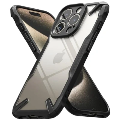 Afbeelding van Ringke Fusion X Compatibel met iPhone 15 Pro Max Case, Krasvast Schokbestendig Robuuste Bumper Hoesje Black