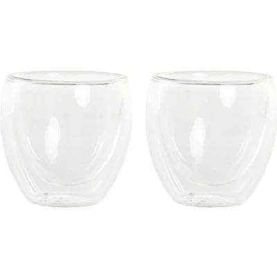Afbeelding van Items koffieglazen/theeglazen dubbelwandig set 2x espresso glazen 100 ml Koffie en theeglazen