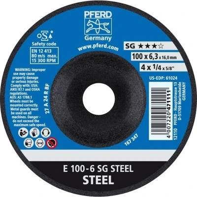 Afbeelding van PFERD 62210626 E 100 6 SG STEEL/16,0 Afbraamschijf gebogen Diameter mm Boordiameter 16 Staal 10 stuk(s)