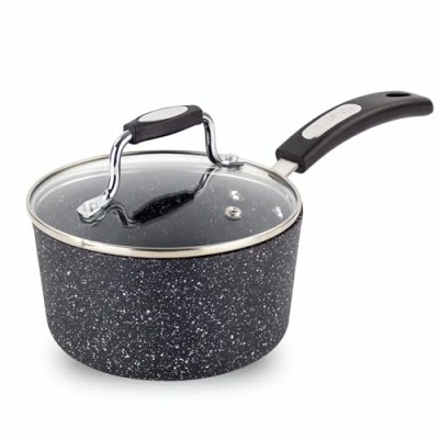 Afbeelding van Scoville NEVERSTICK 16 cm steelpan met deksel, kleine antiaanbakpan, 1,1 l capaciteit, gemakkelijk vast te pakken, PFOA vrij, vaatwasmachinebestendig, geschikt voor alle kookplaten inclusief inductie,