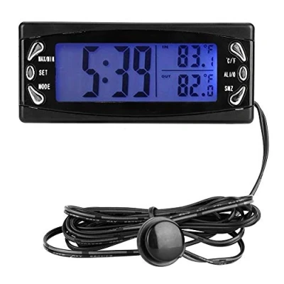 Afbeelding van Klok LCD, digitale autothermometer, thermometer, 12V voor