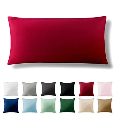 Afbeelding van Alreya Renforcé kussensloop 40 x 80 cm 100% katoen met YKK ritssluiting, superzachte kussensloop, kussenhoes, Oeko Tex® standaard gecertificeerd, Rood, alleen