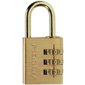 Afbeelding van Hangslot MasterLock combinatieslot messing 30mm