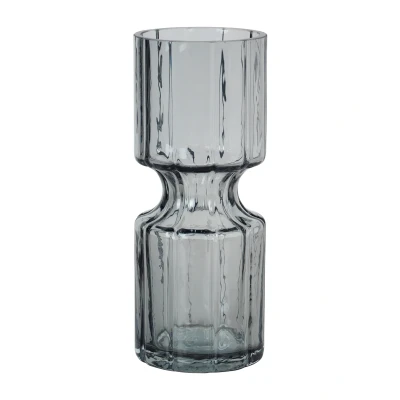 Afbeelding van Broste Copenhagen Hyacint glazen vaas 20 cm Smoked Pearl Dark Grey