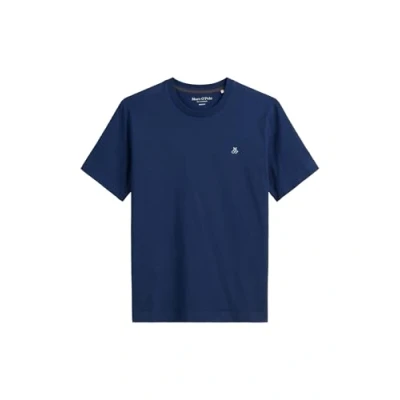 Afbeelding van Marc O&#039;Polo Short Sleeve LOGO Crewneck Tshirt basic, Heren, Maat: Small, Iris ink