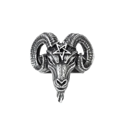 Afbeelding van Alchemy Baphomet Ring Zilverkleurig