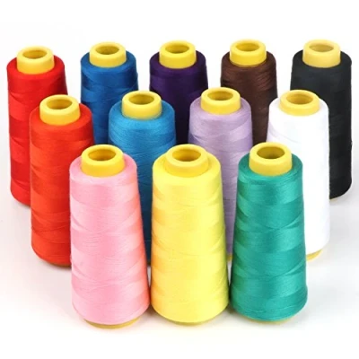 Afbeelding van Naaigarens, ilauke 12x1500m Overlocking Naaimachine Polyester Draad Spools,40/2 per 1640 Yards Draad, Gutermann Naaigaren Naaigarnituur Multi voor Hand DIY Naaien Craft Borduurwerk Quilting