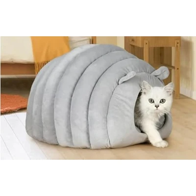 Afbeelding van Janse® Kattenmand XL Grijs Kattenhuis Dierenmand Kattenbed Poezenmand Kattenkussen Kattenhol Cat cave