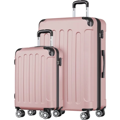 Afbeelding van TRVLMORE Kofferset 2 Delig 38L Handbagage + 110L Ruimbagage Lichtgewicht Trolley Reiskoffer Set Roségoud