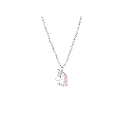 Afbeelding van Lucardi Unicorn Ketting silvercoloured voor kinderen, Maat: 38, Silver coloured