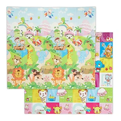 Afbeelding van Relaxdays Speelmat safari speelkleed kinderen speeltapijt afwasbaar kleurrijk