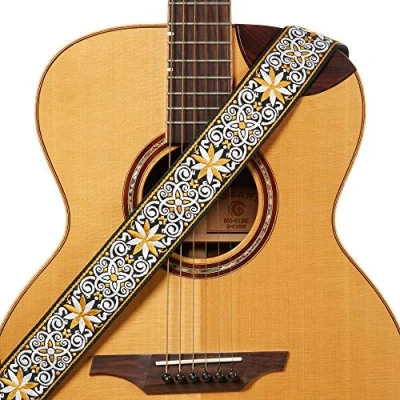 Afbeelding van Verstelbare Hootenanny 2 Inches Brede Weave Gitaarband Geel