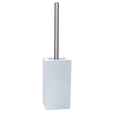 Afbeelding van Spirella Moon Toiletborstel en afvalemmer, 2 in 1, toiletborstel, cosmetica emmer, 6 liter, met ring voor het onzichtbaar ophangen van de vuilniszak, 24 x 20,5 40 cm, wit