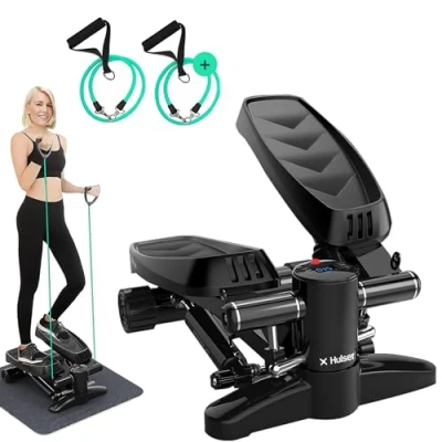 Afbeelding van Hulser Stepper Met display Verstelbare weerstand weerstandsbanden home gym fitnessapparaat Thuis sporten Twist fitness Swing Mini cardio trainer