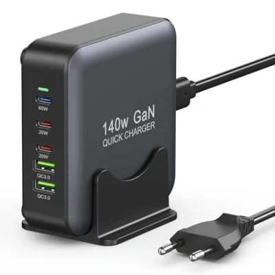 Afbeelding van Oplader USB C 140W, GaN laadstation, PD 65 W voeding compatibel met MacBook Pro/Air, Dell XPS, iPad Surface Book, Chromebook, Pixelbook, Matebook, Samsung Galaxy 24, iPhone 15 Pro