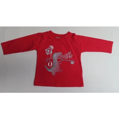 Afbeelding van Wiplala T Shirt lange mouw Jongens Rood Dino 6 maand 68