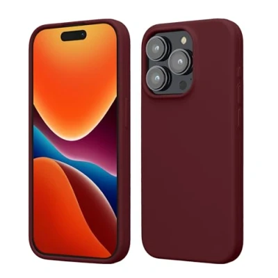 Afbeelding van kwmobile Case voor iPhone 15 Pro Slank TPU Hoesje met Zachte Afwerking In bordeaux violet