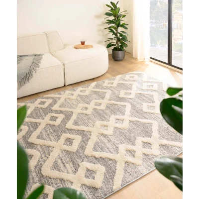 Afbeelding van Scandinavisch Vloerkleed Fjord Fosse Grijs/crème 120x170 Cm
